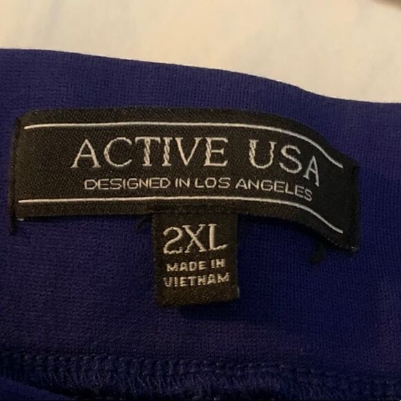 NEW! Active USA Blue Yoga Pants Sz 2X - Picture 4 of 6